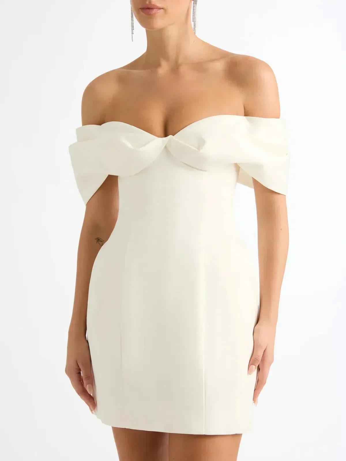 Sheike Nour Cream Mini Dress White Size AU 16 - Image 3