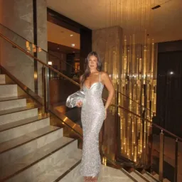 Dolls House Fashion Sira Maxi Dress - Silver Size Large for rent on The Volte - image 3