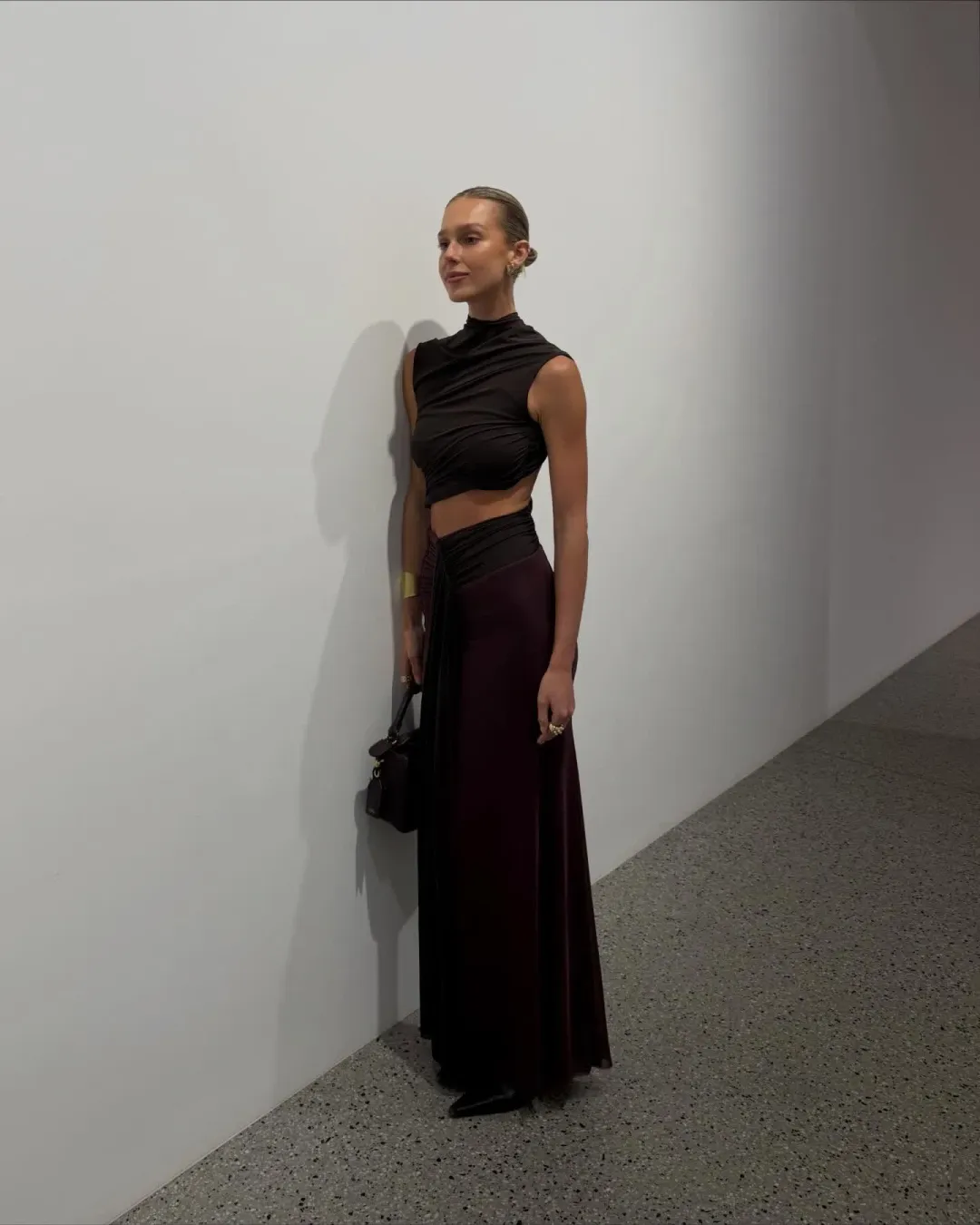 Bec and Bridge Conni Maxi Dress in Chocolate Size 6 for rent on The Volte - main image