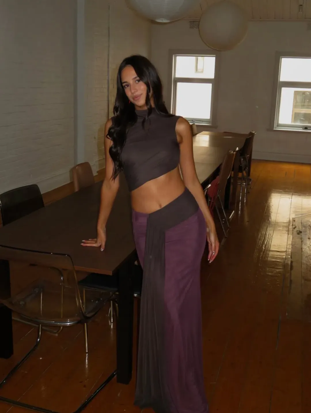 Bec and Bridge Conni Maxi Dress in Chocolate Size 6 for rent on The Volte - main image