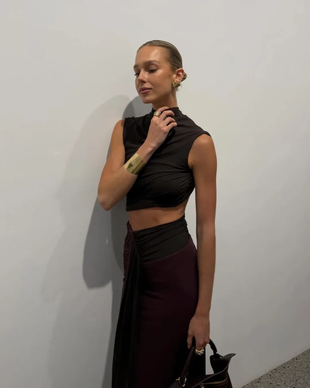 Bec and Bridge Conni Maxi Dress in Chocolate Size 6 for rent on The Volte - main image