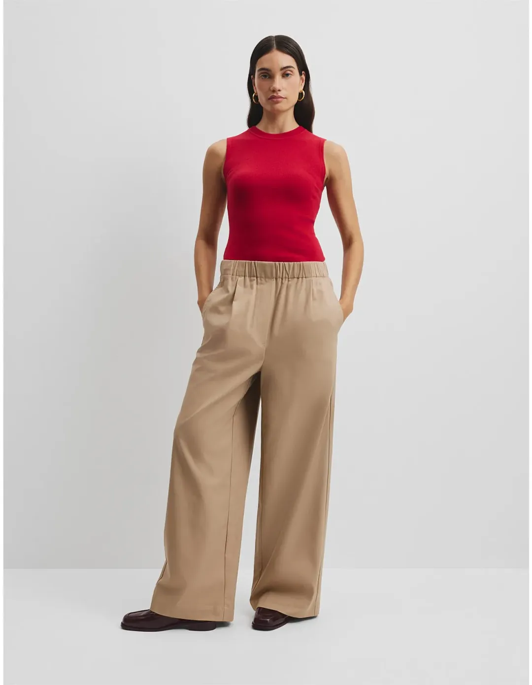 Country Road Cotton Twill Pant Size 12 AU Almond for rent on The Volte - main image