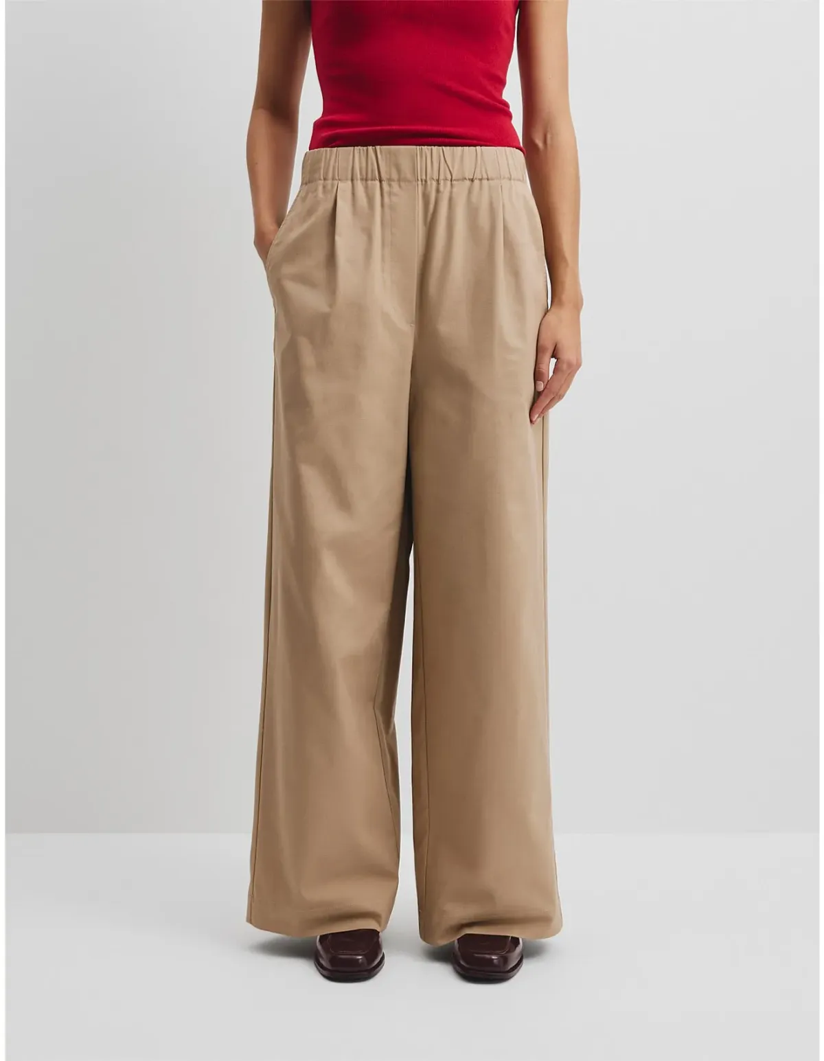 Country Road Cotton Twill Pant Size 12 AU Almond for rent on The Volte - main image