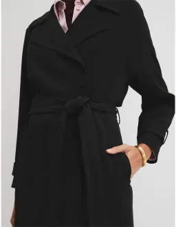 Country Road Soft Crepe Trench Coat Size 12 Black for rent on The Volte - image 2