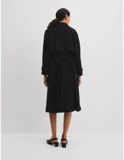 Country Road Soft Crepe Trench Coat Size 12 Black for rent on The Volte - image 4