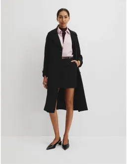 Country Road Soft Crepe Trench Coat Size 12 Black for rent on The Volte - image 1