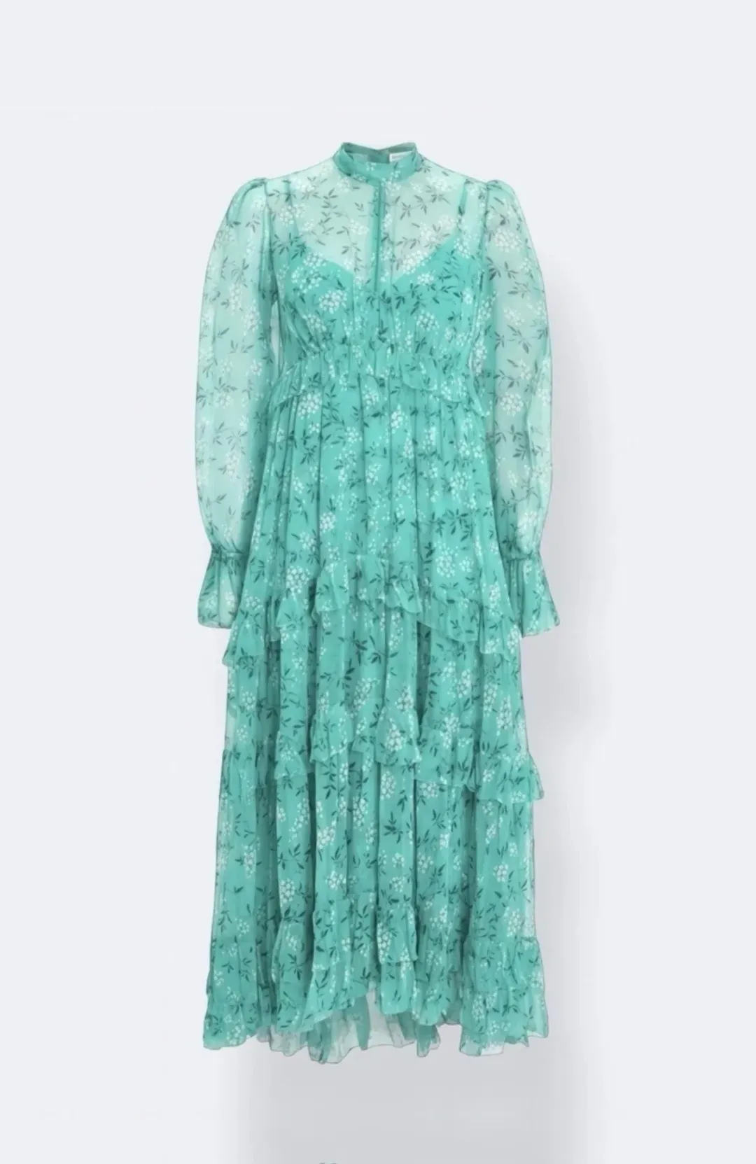 Zimmermann Moncur Silk Frill Silk Midi Dress Size AU 10 / 1 for rent on The Volte - main image