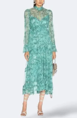 Zimmermann Moncur Silk Frill Silk Midi Dress Size AU 10 / 1 for rent on The Volte - image 1