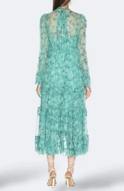 Zimmermann Moncur Silk Frill Silk Midi Dress Size AU 10 / 1 for rent on The Volte - image 2