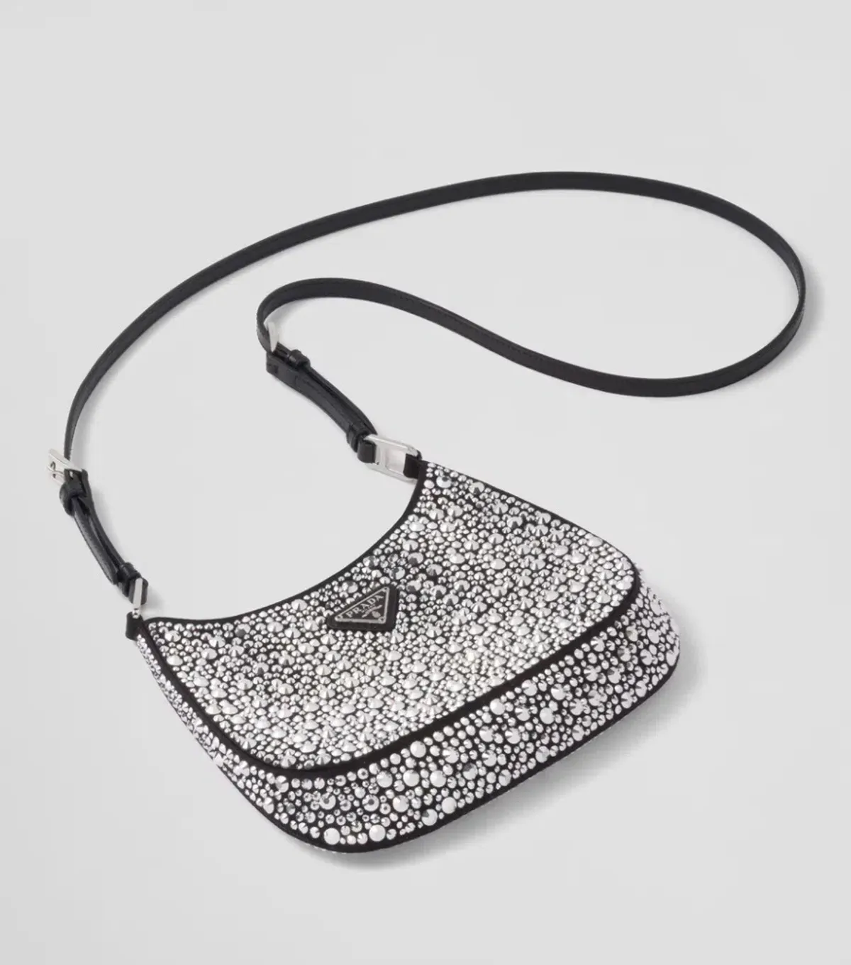 Prada Cleo Satin Bag with Rhinestones - Image 2