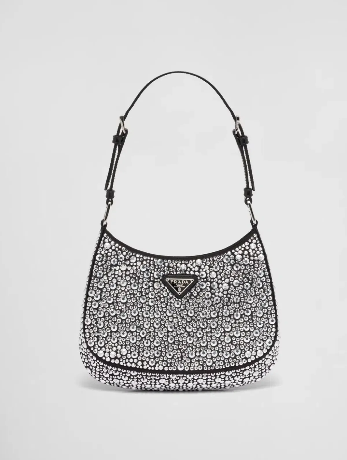 Prada Cleo Satin Bag with Rhinestones - Image 1