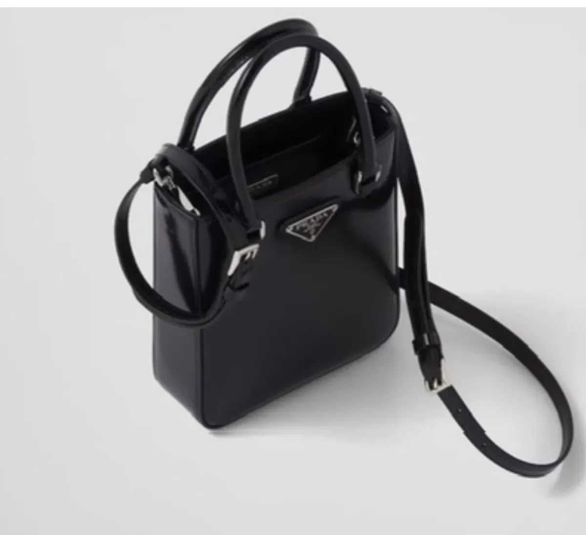 Prada Small Leather Brushed Tote - Image 3