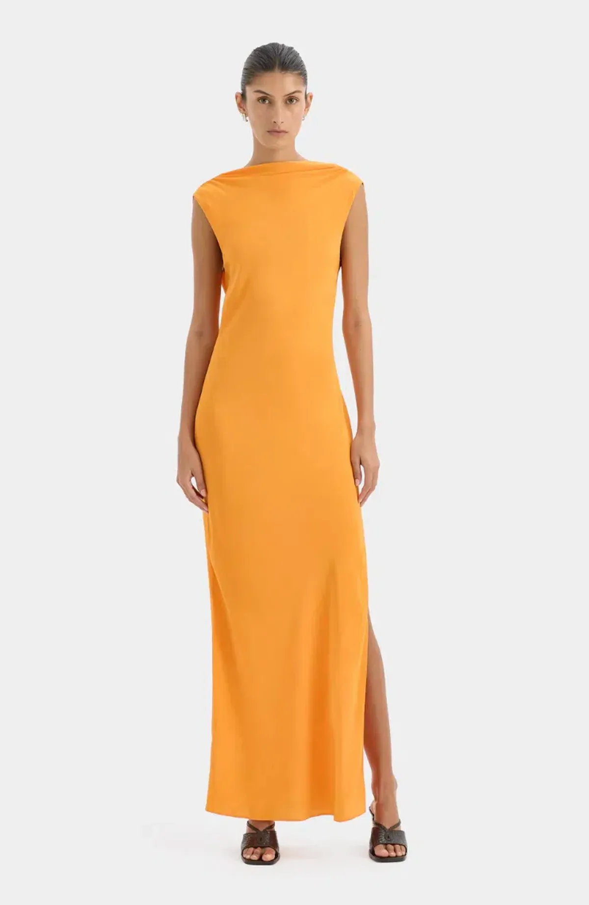 Sir Isla Cowl Back Gown Orange sz 8 - Image 6