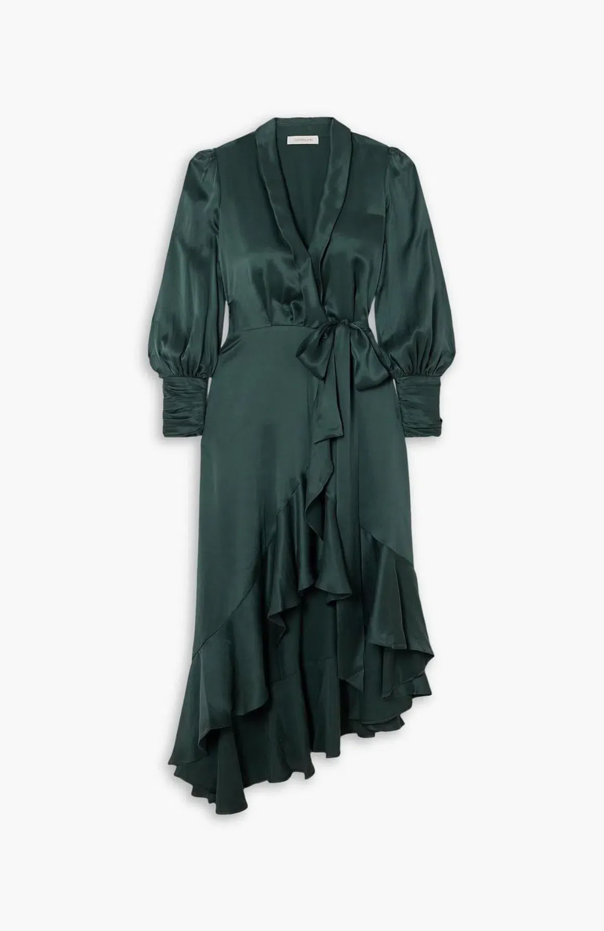 Zimmermann Silk Wrap Midi Dress Emerald Green, Size AU 8 / 0 - Image 4
