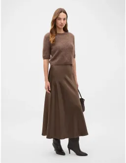 Seed Heritage Satin Midi Skirt Size 10 Chestnut for rent on The Volte - image 2