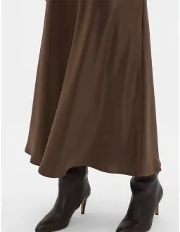 Seed Heritage Satin Midi Skirt Size 10 Chestnut for rent on The Volte - image 4