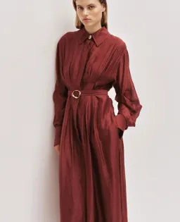 Aje Murphy Midi Dress Mahogany Size 10 for rent on The Volte - image 3