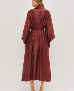 Aje Murphy Midi Dress Mahogany Size 10 for rent on The Volte - image 4