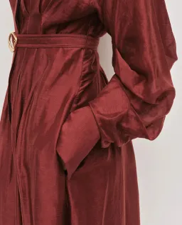 Aje Murphy Midi Dress Mahogany Size 10 for rent on The Volte - image 6