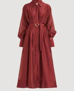 Aje Murphy Midi Dress Mahogany Size 10 for rent on The Volte - image 7