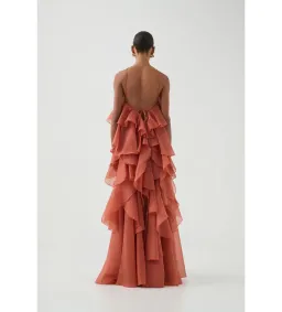 🪸 Aje Pandorea Layered Maxi Dress in Coral Clay - Size 14 Gown 🪸 for rent on The Volte - image 3