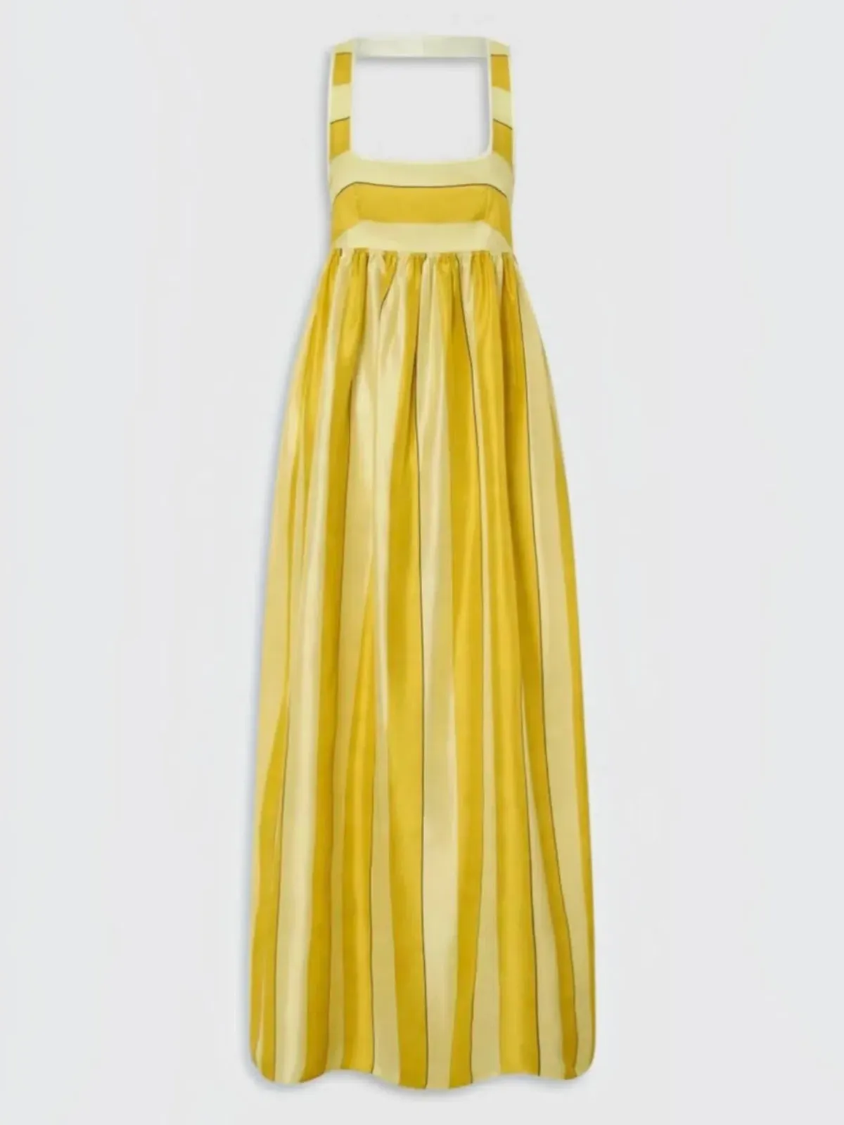 Oroton Slub Silk Striped Sundress Size 14 Strappy Maxi Gown - Image 2