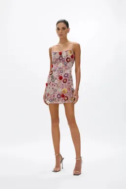 RACHEL GILBERT FRANCESCA MINI DRESS PINK MULTI SIZE 1 / AU 8 for rent on The Volte - image 2