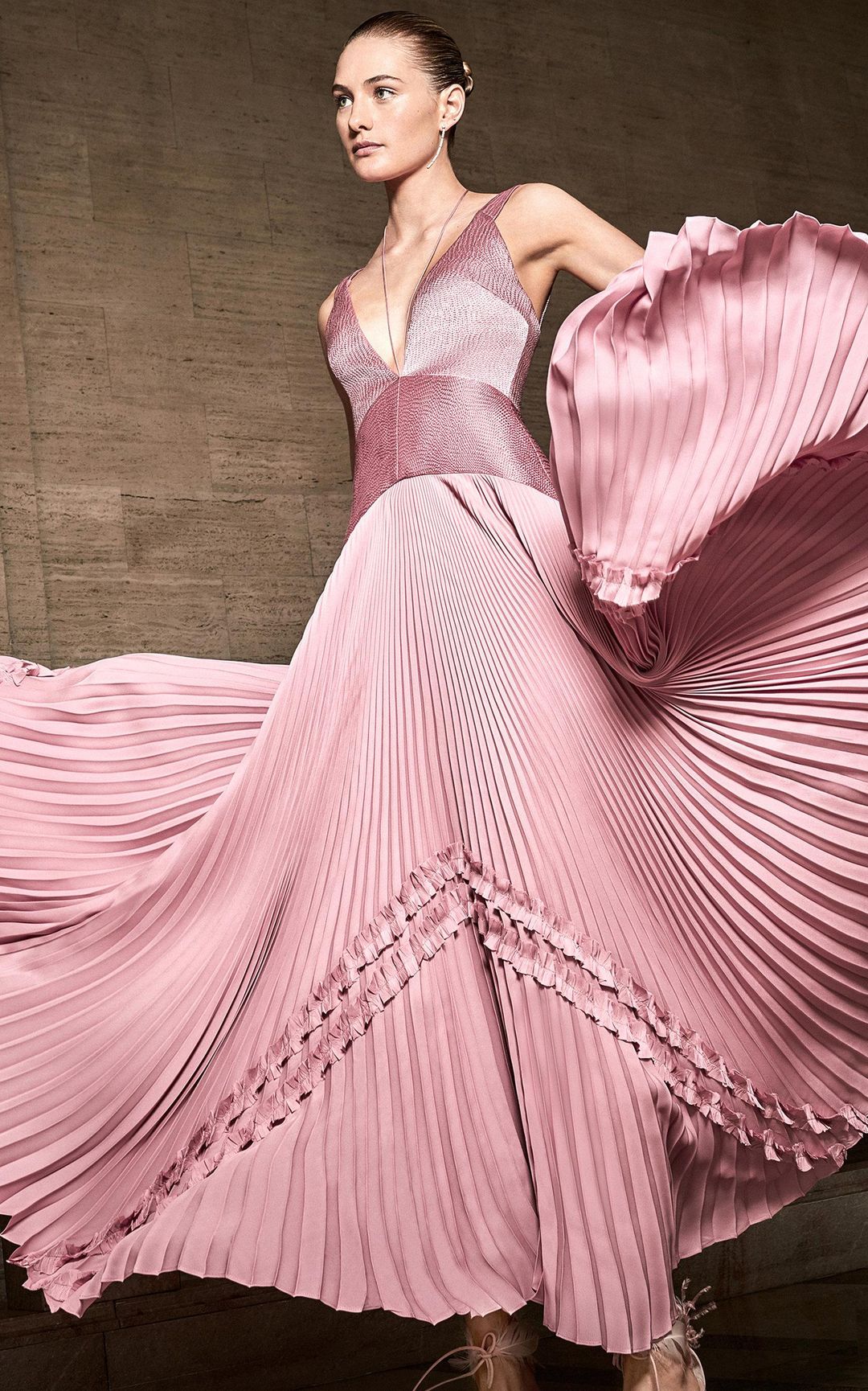 Bellona Pleated Maxi Dress for rent on The Volte - main image