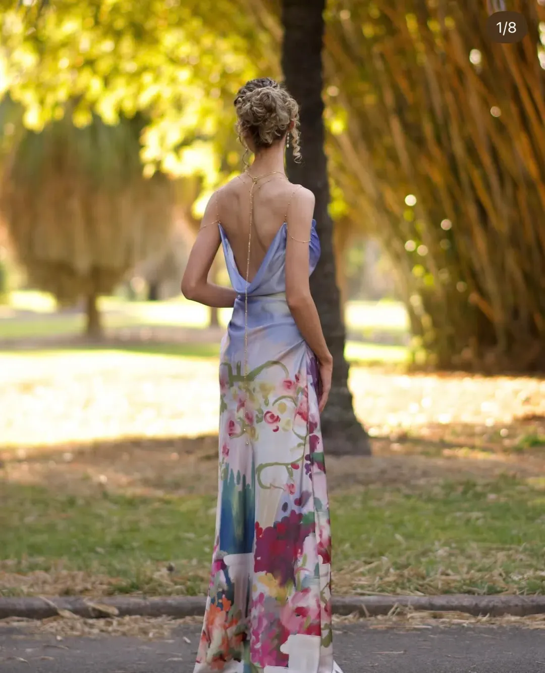 LEO LIN IMOGEN GOWN JARDIN PRINT MULTI SIZE 6 for rent on The Volte - main image