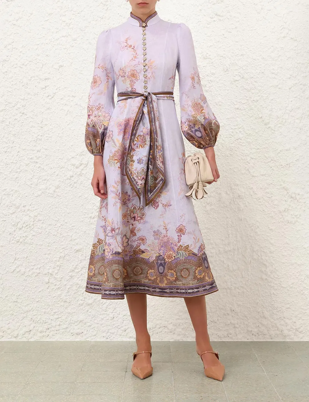 Zimmermann Luna Button Midi Dress 3 for rent on The Volte - main image
