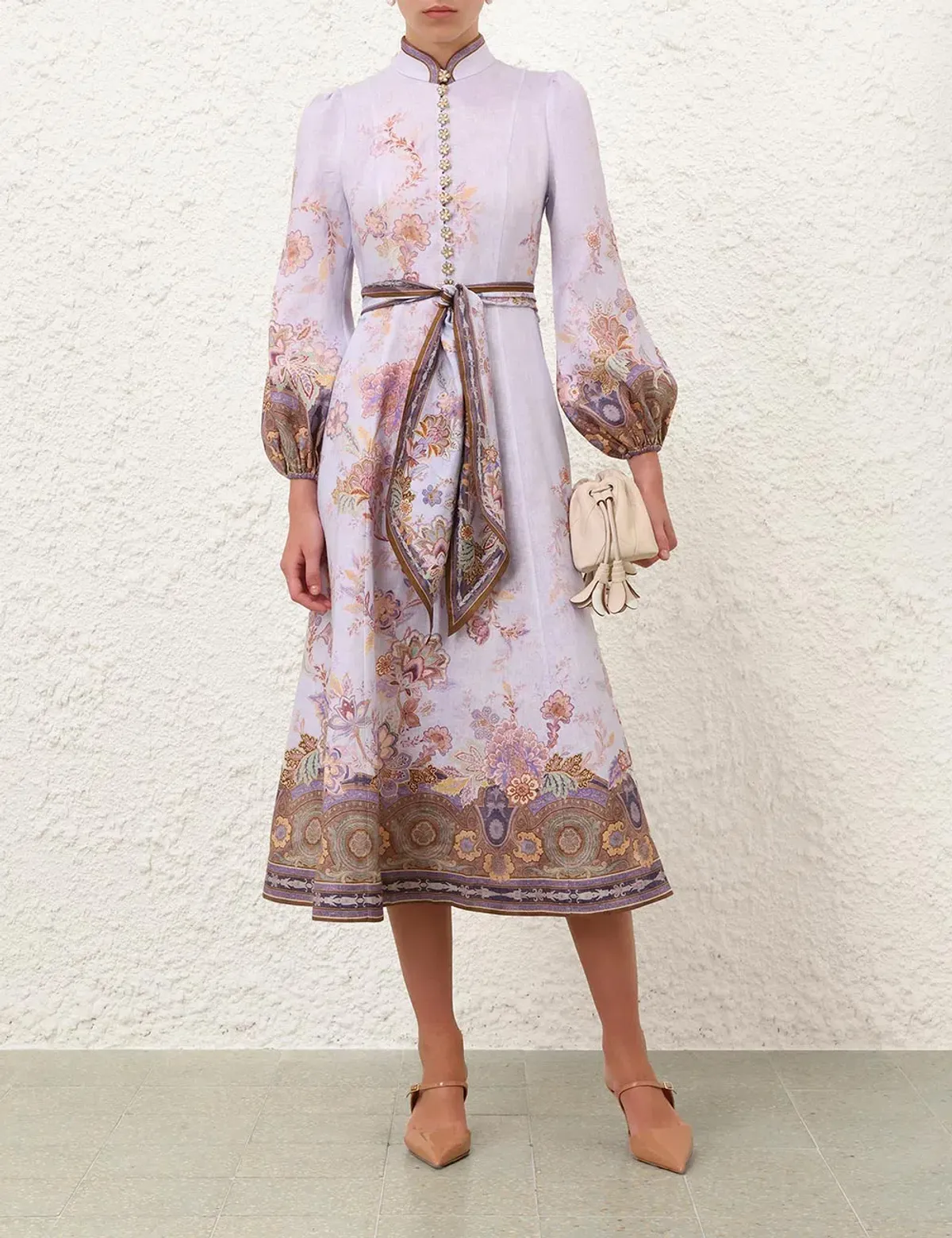 Zimmermann Luna Button Midi Dress 3 for rent on The Volte - main image