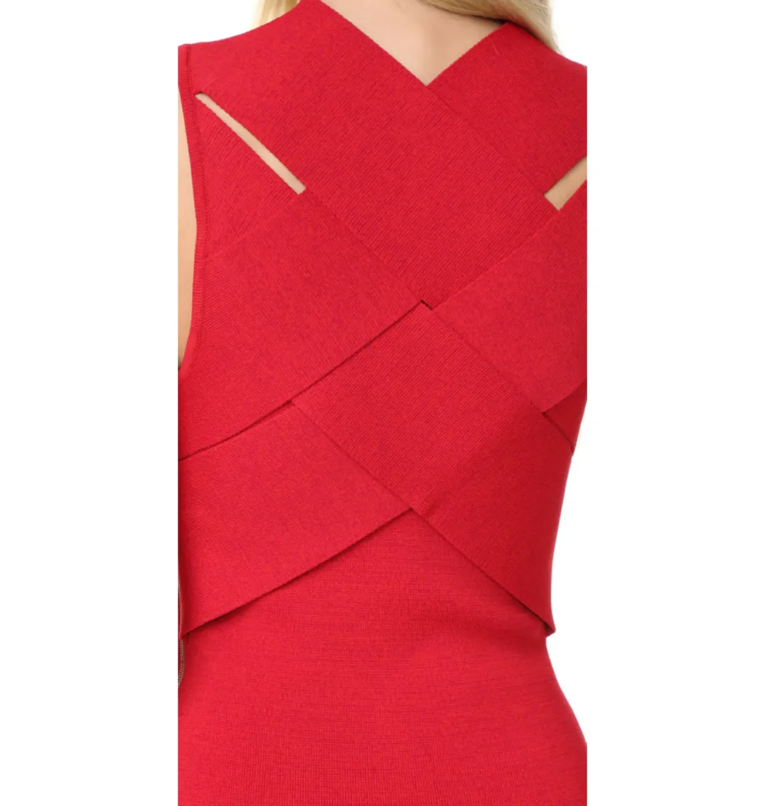 Dion Lee Bandage Back Fitted Dress Red Size AU 6 for rent on The Volte - main image