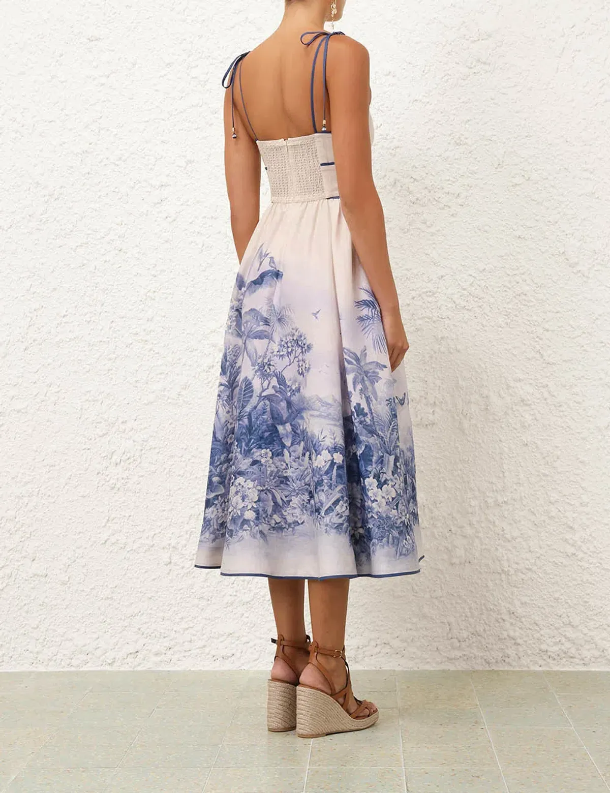 Zimmermann Wylie Picnic Midi Dress Blue Size 0 / AU 8 - Image 5
