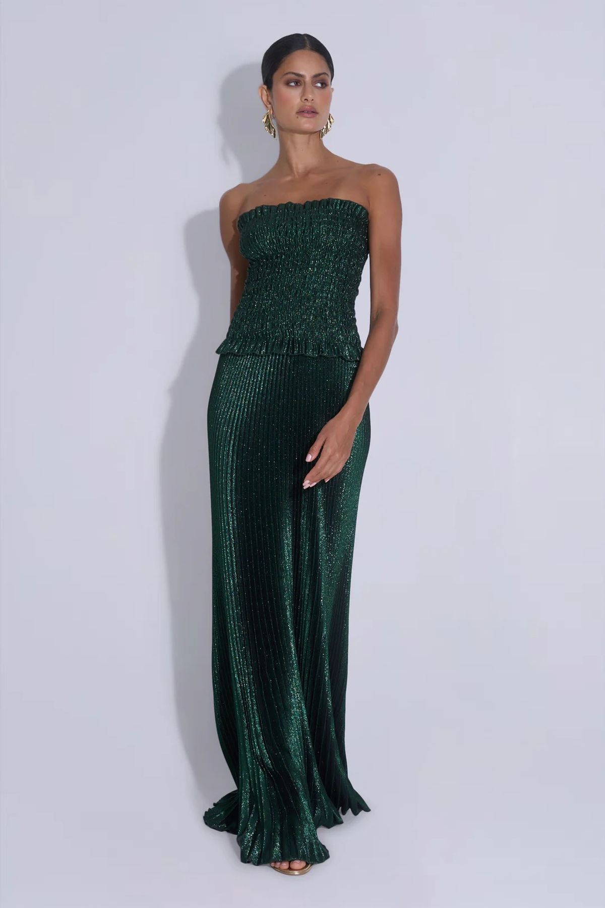 Maya Gown; size 8; Gotham Glitter; green - Image 4