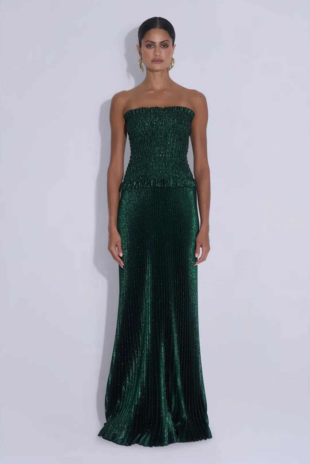Maya Gown; size 8; Gotham Glitter; green for rent on The Volte - main image