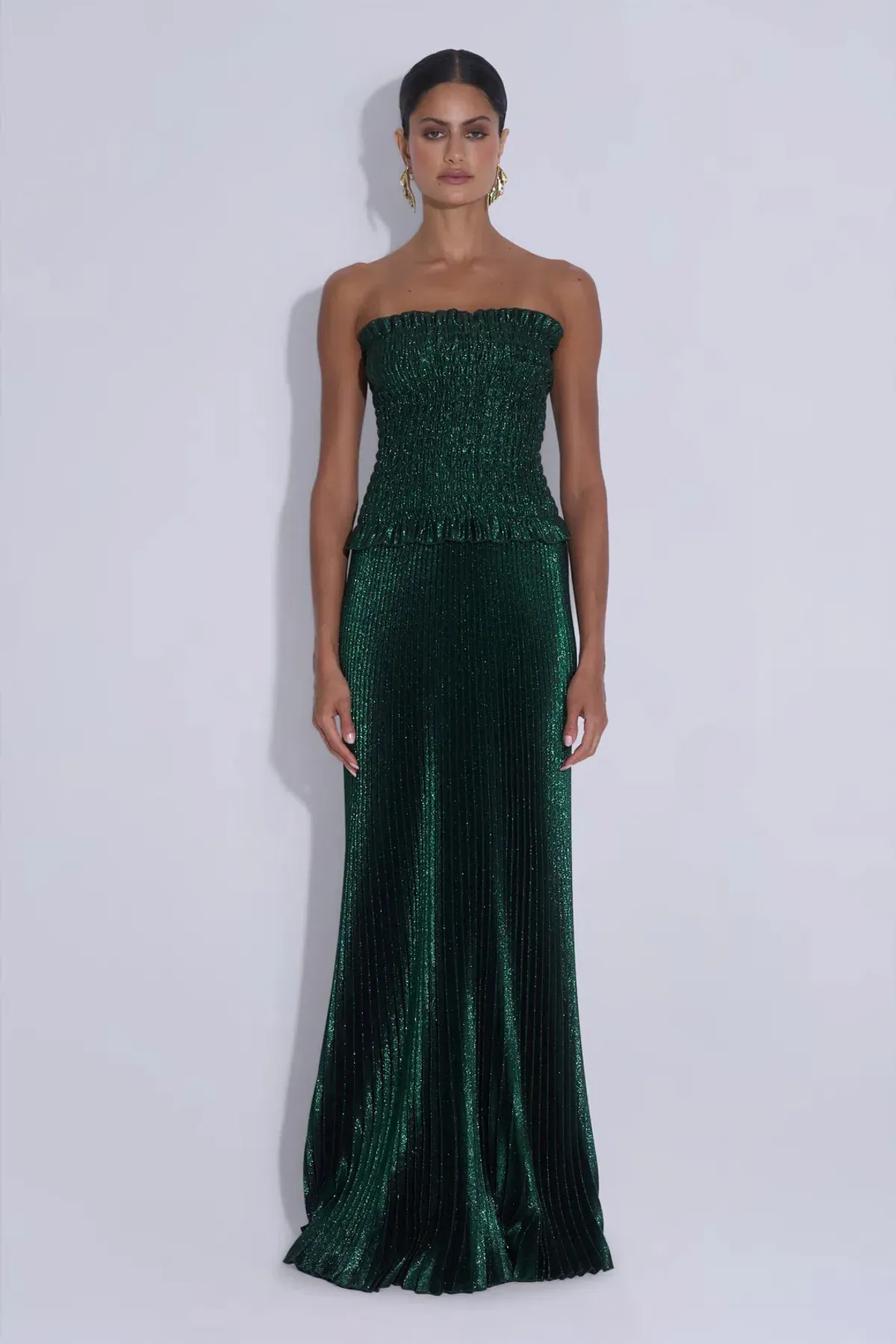 Maya Gown; size 8; Gotham Glitter; green - Image 2