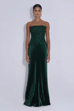 Maya Gown; size 8; Gotham Glitter; green for rent on The Volte - image 2