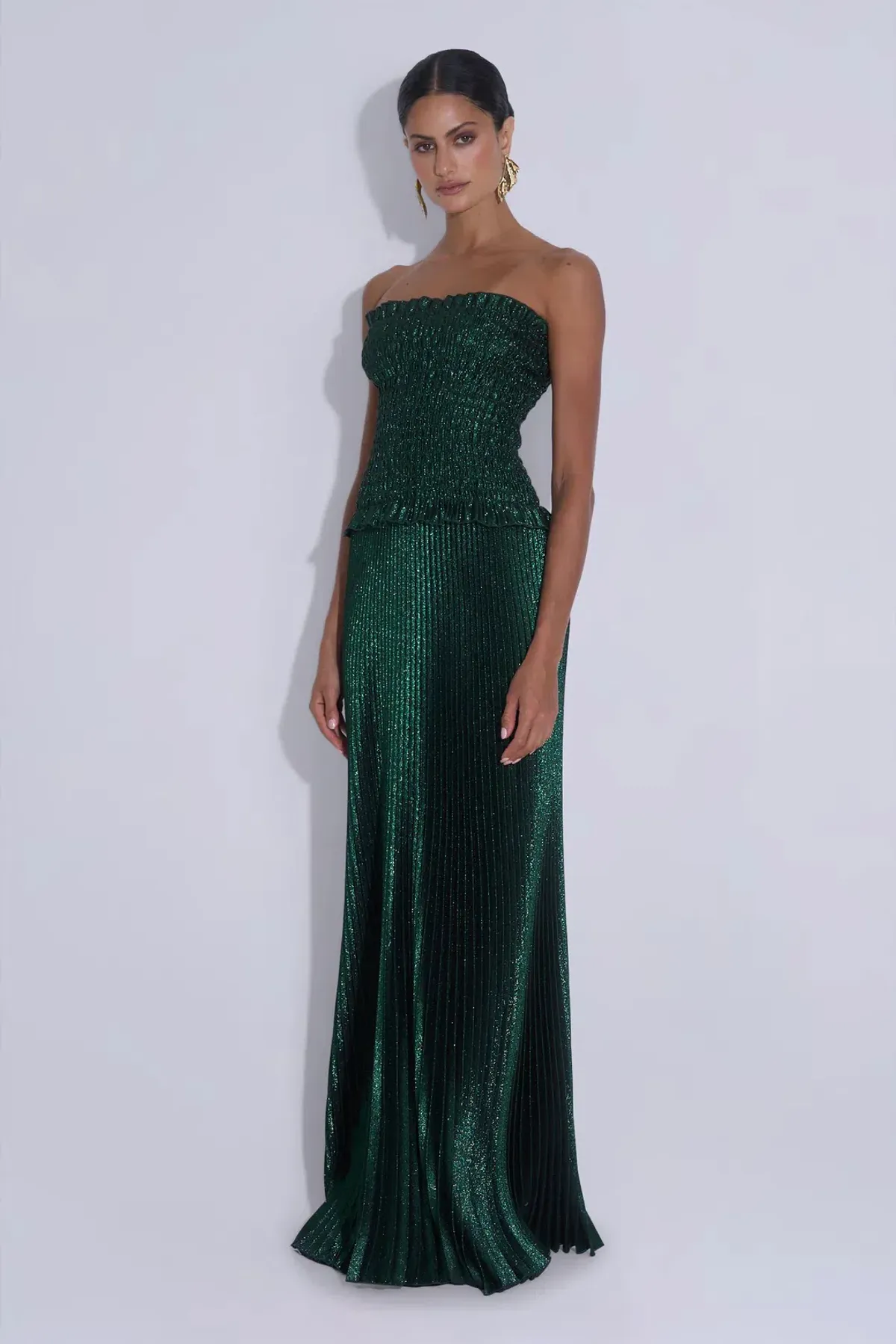 Maya Gown; size 8; Gotham Glitter; green - Image 1