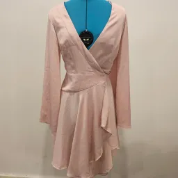 Keepsake Oceans Long Sleeve Wrap Mini Dress Pink Blush Size S/AU 8 for rent on The Volte - image 2