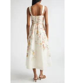 Zimmermann Luna Buttoned Picnic Midi Dress in Cream Songbird Size 2/AU12 for rent on The Volte - image 2