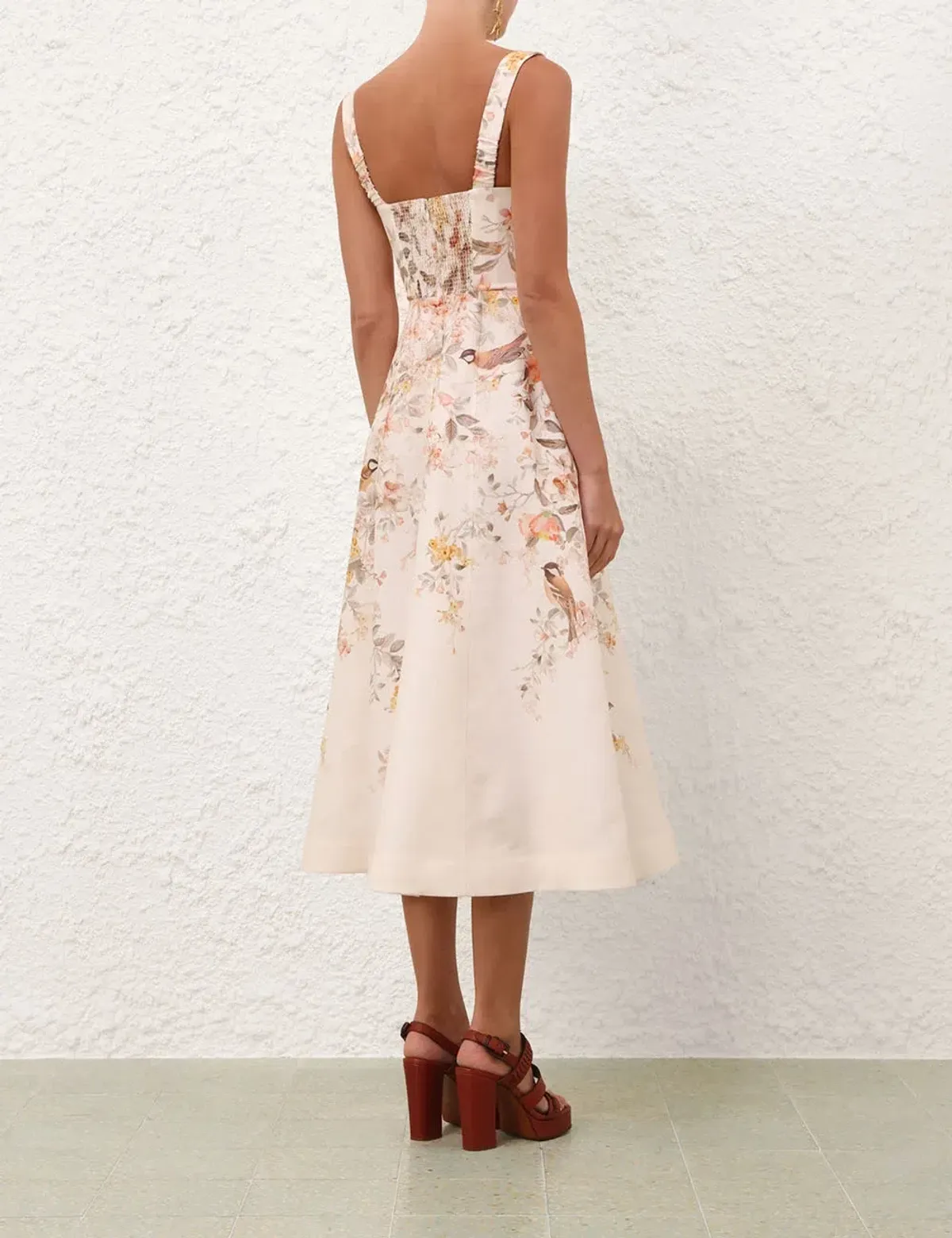 💙 ZIMMERMAN Luna Buttoned Picnic Midi Dress – Cream Songbird Floral – Size 12 AU (Sz 2)💙 - Image 3