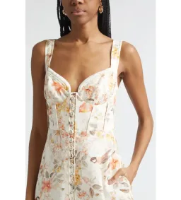 Zimmermann Luna Buttoned Picnic Midi Dress in Cream Songbird Size 2/AU12 for rent on The Volte - image 3