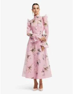 LEO LIN Katrina Butterfly Sleeve Midi Dress Size 10 AU for rent on The Volte - image 2