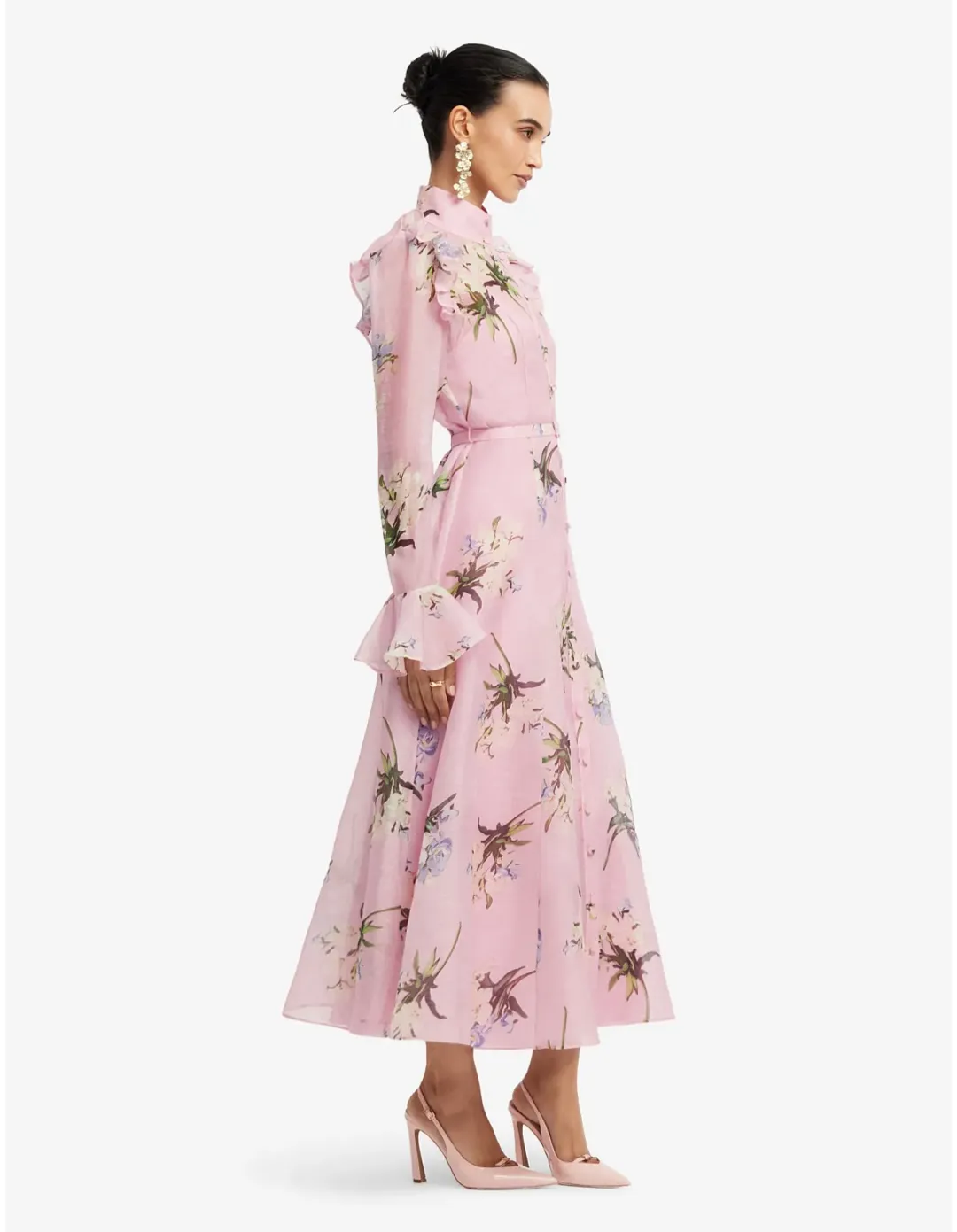 LEO LIN Katrina Butterfly Sleeve Midi Dress Size 10 AU for rent on The Volte - main image