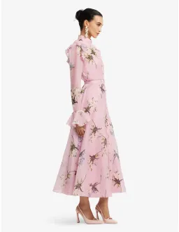 LEO LIN Katrina Butterfly Sleeve Midi Dress Size 10 AU for rent on The Volte - image 3