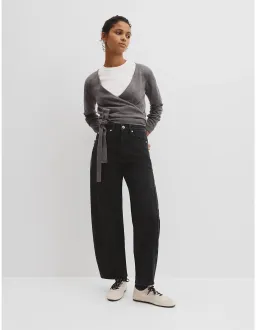 Country Road High Rise Barrel Jean Size 16 AU Washed Black for rent on The Volte - image 2