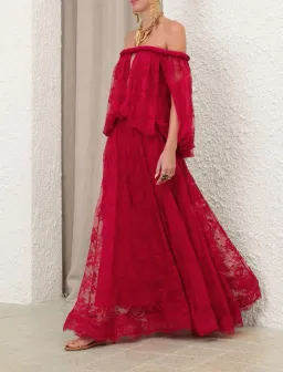 Zimmermann Luna Lace Billow Gown Fuchsia Size 1 / AU 8 for rent on The Volte - image 2