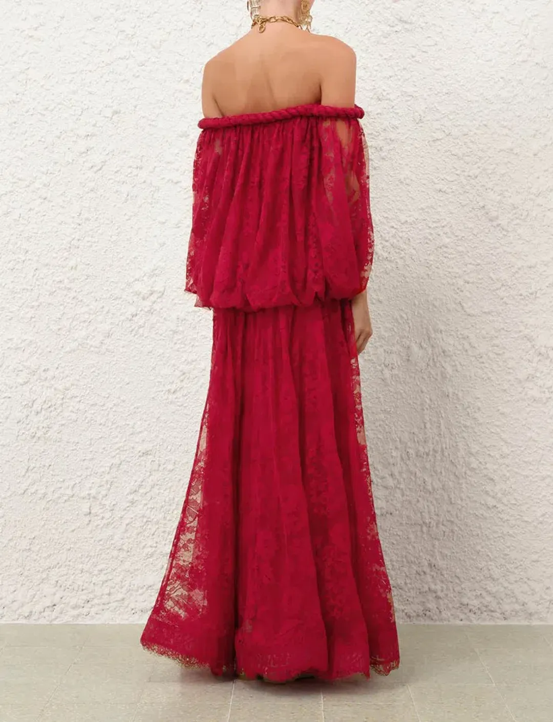 Zimmermann Luna Lace Billow Gown Fuchsia Size 1 / AU 8 for rent on The Volte - main image