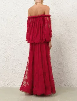 Zimmermann Luna Lace Billow Gown Fuchsia Size 1 / AU 8 for rent on The Volte - image 3