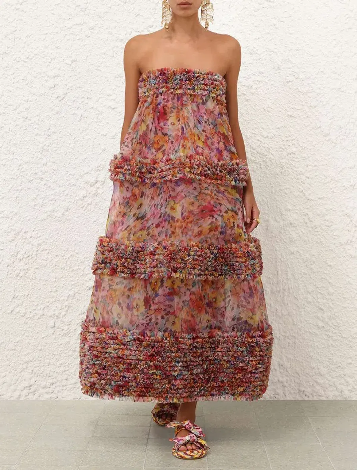 Zimmermann Luna Ruffle Bandeau Gown Size 0 / AU 6 for rent on The Volte - main image